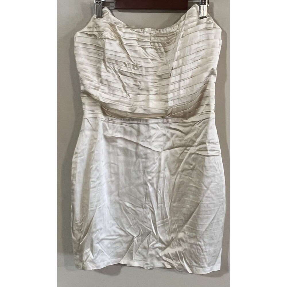 Michael Costello x REVOLVE Cream Strapless Ruched Mini Dress Size M NWT
